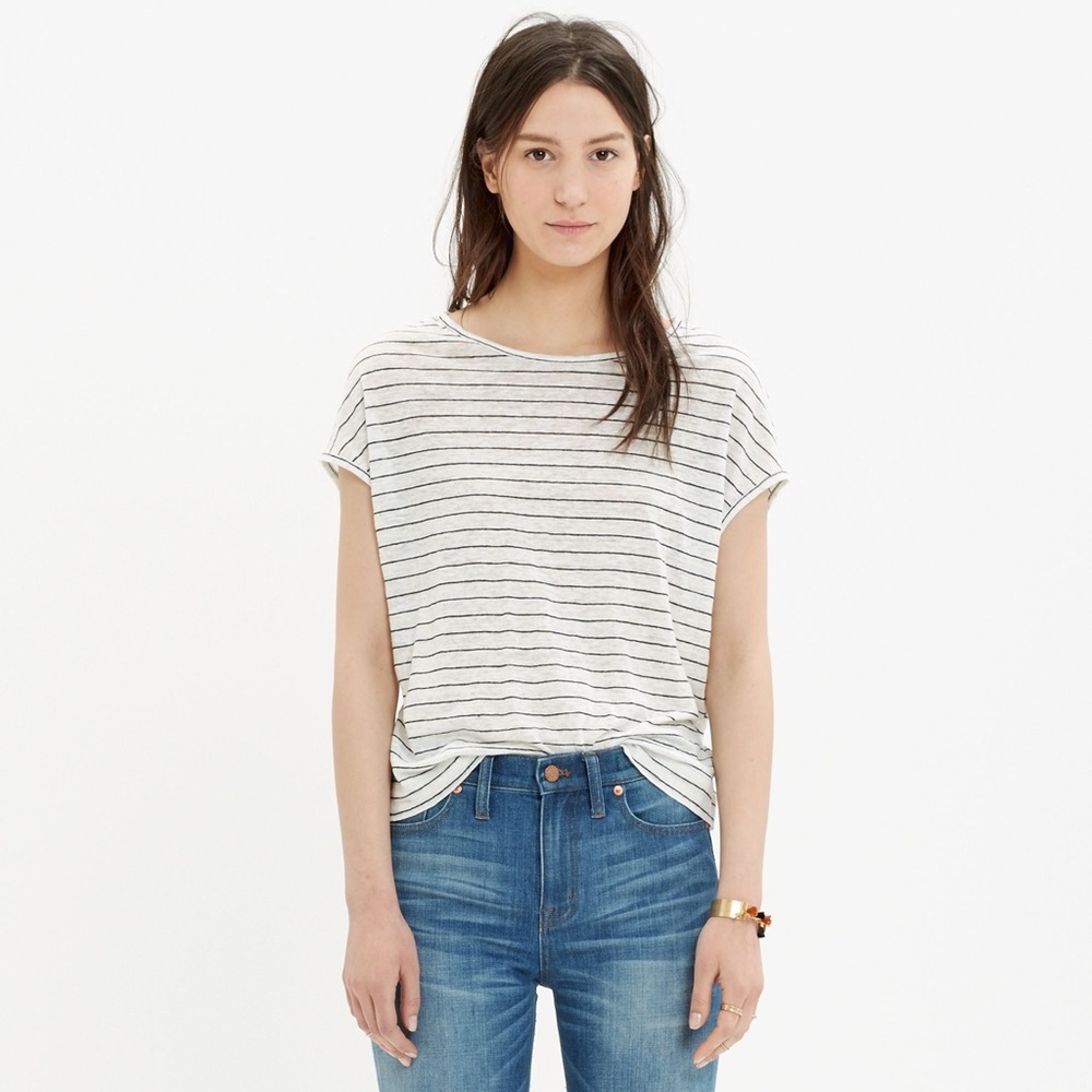 Madewell Striped Linen Miracle Tee